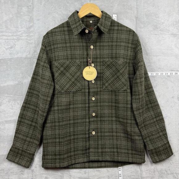 Other - NWT Common People Shirt Men Sz S Shacket Overshirt Plaid Granby Luxe Knit $209